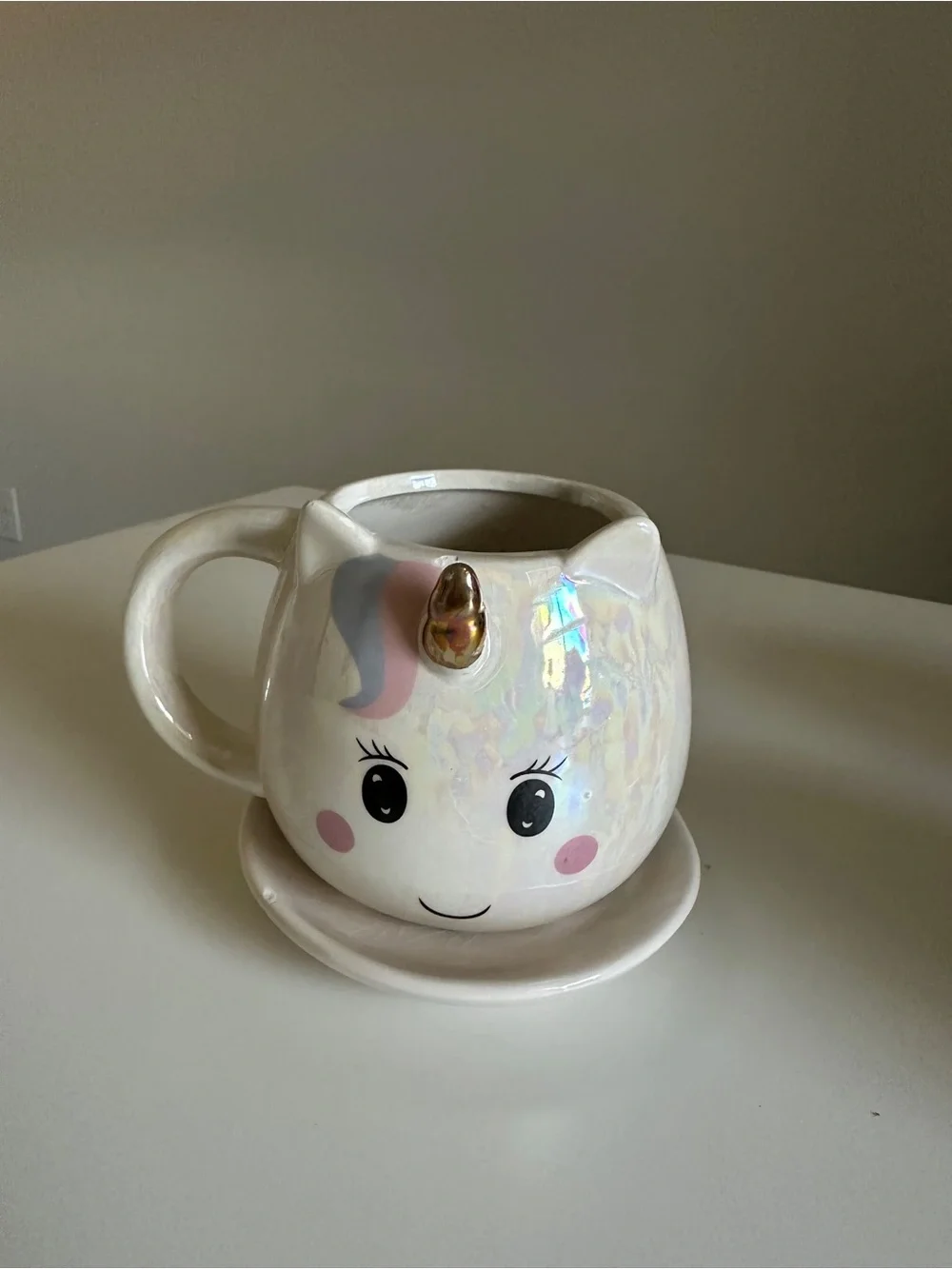 10 Strawberry Street Whimsical Cupboard Iridescent Unicorn Mug & Saucer Set